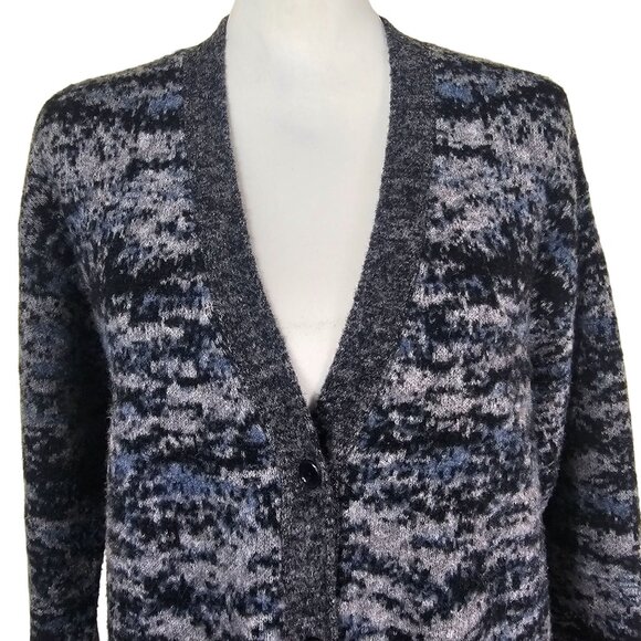 Athleta Westlake Textured Button Cardigan Sz M Merino Blend Preppy Quiet Luxury - Picture 4 of 10